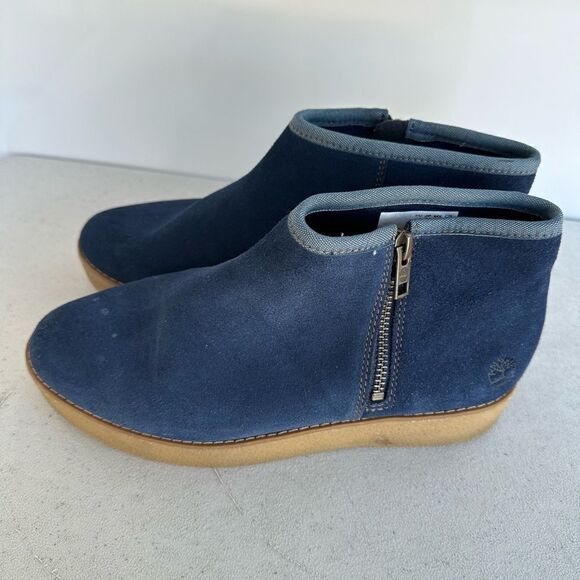 Timberland 6.5 Women's Navy Blue Suede Round Toe Paxton Hill Ankle Boots - Picture 4 of 8